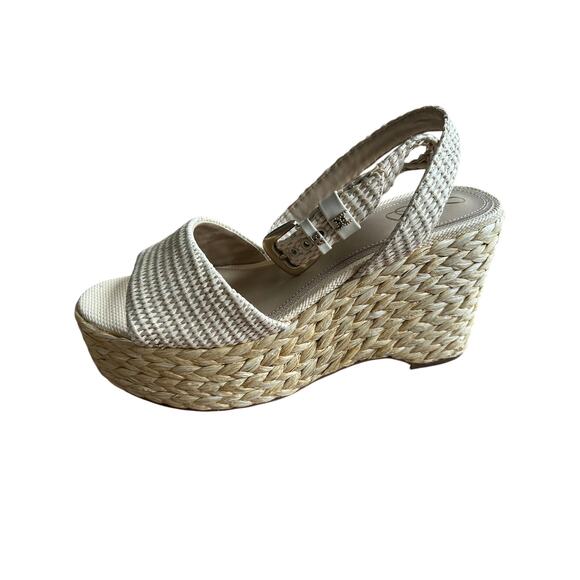 Sam Edelman April Ankle Strap Raffia Wedge Sandal Sz 11 - Picture 3 of 14